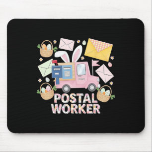 Alfombrilla De Ratón Correo de Pascua: Bunny Postal Worker Cute Post