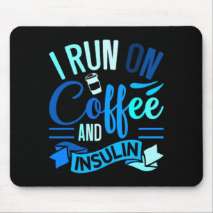 Alfombrilla De Ratón Correr Con Café E Insulina Conciencia De La Diabet