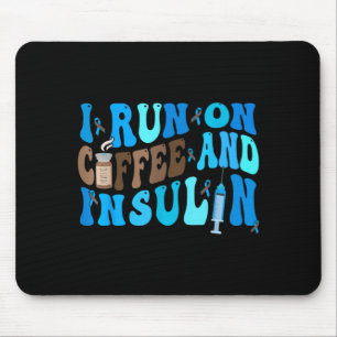 Alfombrilla De Ratón Correr con café e insulina divertida conciencia de