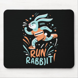Alfombrilla De Ratón correr conejo maratón corredor conejito lindo