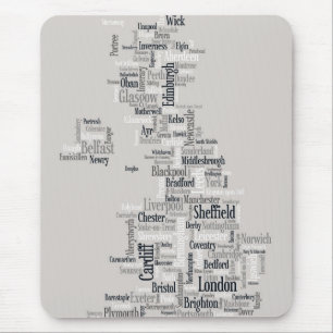 Alfombrilla De Ratón Correspondencia de texto BRITÁNICA de la ciudad d