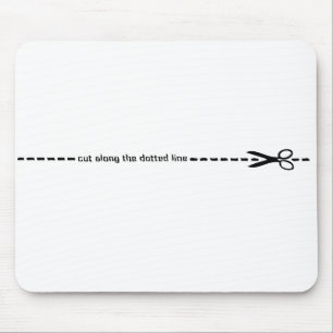 Alfombrilla De Ratón corte a lo largo de línea de puntos