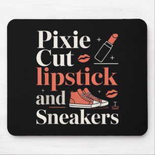 Alfombrilla De Ratón Corte pixie labial y zapatillas estilo de pelo cor