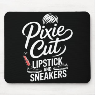 Alfombrilla De Ratón Corte pixie labial y zapatillas estilo de pelo cor
