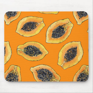 Alfombrilla De Ratón Cortes de Papaya en naranja