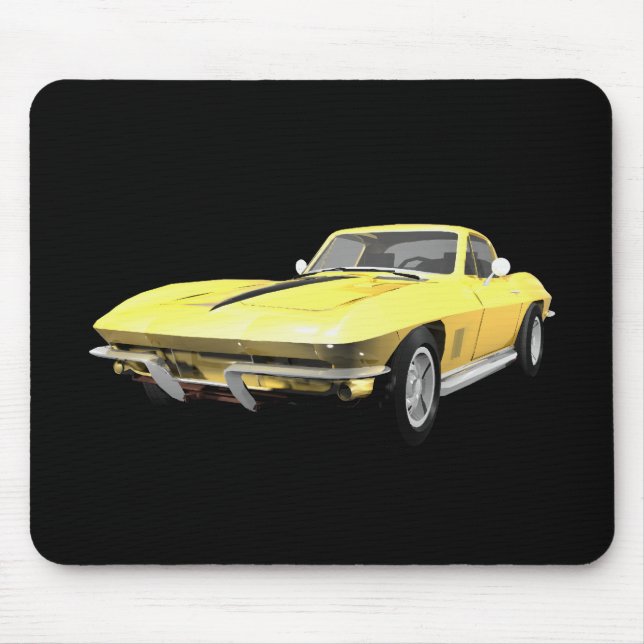 Alfombrilla De Ratón Corvette 1967: Fin amarillo (Frente)
