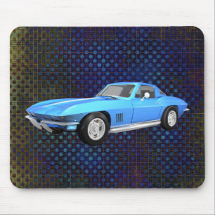 Alfombrilla De Ratón Corvette 1967: Fin azul:Mousepad