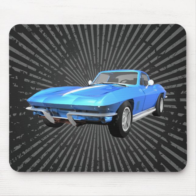 Alfombrilla De Ratón Corvette 1967: Fin azul:Mousepad (Frente)