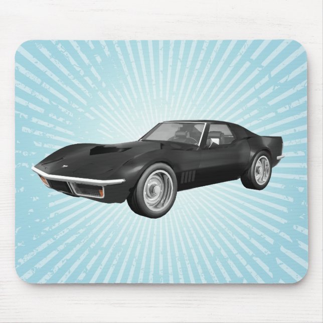 Alfombrilla De Ratón Corvette 1970: Fin negro:Mousepad (Frente)