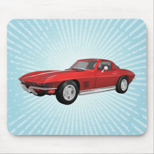 Alfombrilla De Ratón Corvette: Coche deportivo: Fin rojo: Mousepad