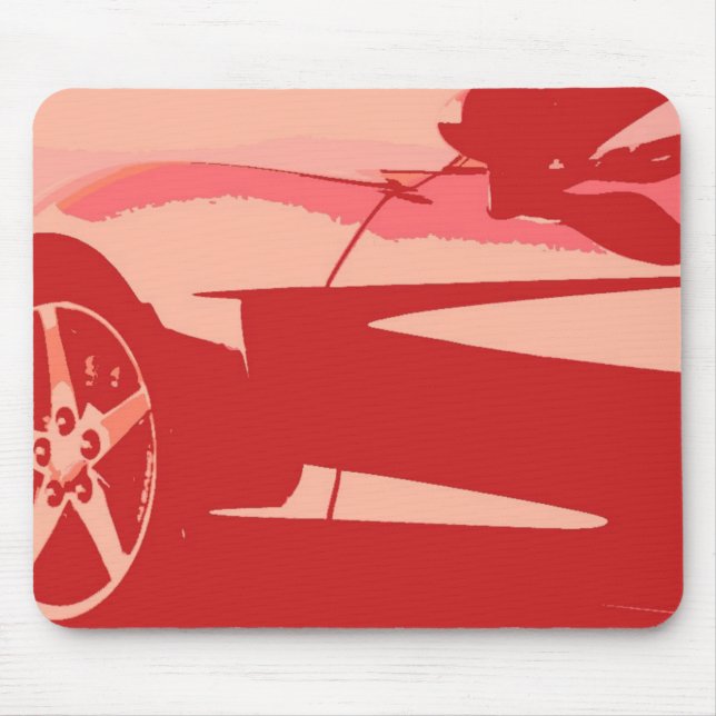 Alfombrilla De Ratón Corvette de arte pop rojo (Frente)