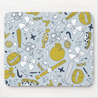 Alfombrilla De Ratón Cosas divertidas y pequeñas de escuela dispersas