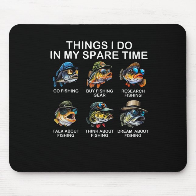 Alfombrilla De Ratón Cosas Que Hago En Mi Tiempo De Reparación, Pesca G (Frente)