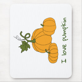 Alfombrilla De Ratón Cosecha de calabaza naranja romántica y linda