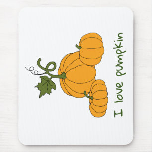 Alfombrilla De Ratón Cosecha de calabaza naranja romántica y linda