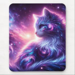 Alfombrilla De Ratón Cosmic Galaxy Mystical Feline Celestial<br><div class="desc">The mysterious beauty and quiet wisdom of a celestial feline with soft pastel galaxy tones blends with flowing,  luminous fur.</div>