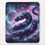 Alfombrilla De Ratón Cosmic Serpent Zodiac Galaxy Astrology<br><div class="desc">A celestial serpent infused with glowing galaxy textures,  set against a radiant zodiac wheel that evokes mystery,  power,  and spiritual transformation.</div>