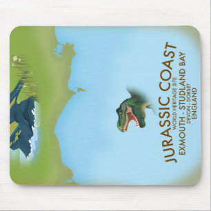 Alfombrilla De Ratón Costa Jurásica Inglaterra cartel de viaje de la co