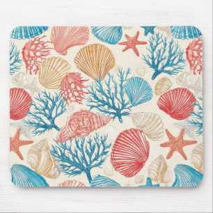 Alfombrilla De Ratón Costa Rústica - Aguas marinas, pez estrella, arrec
