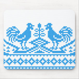 Alfombrilla De Ratón Costillas cruzadas de gallo azul