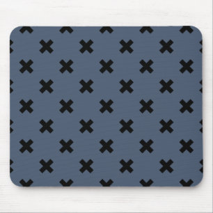 Alfombrilla De Ratón Costillas cruzadas negras en azul-gris
