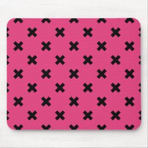 Alfombrilla De Ratón Costillas cruzadas negras en fuchsia