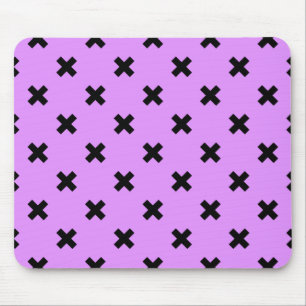 Alfombrilla De Ratón Costillas cruzadas negras sobre lilac