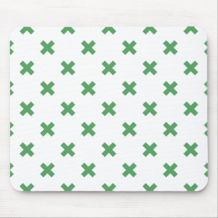 Alfombrilla De Ratón Costillas de cruz verde sobre blanco