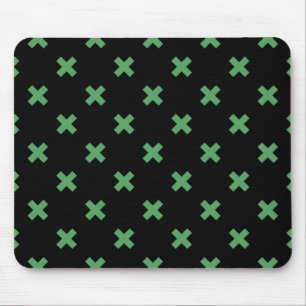 Alfombrilla De Ratón Costillas de cruz verde sobre negro
