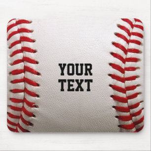 Alfombrilla De Ratón Costura de béisbol softball con texto personalizad