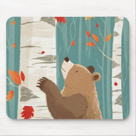 Alfombrilla De Ratón Cosy Fall Woodland Bear