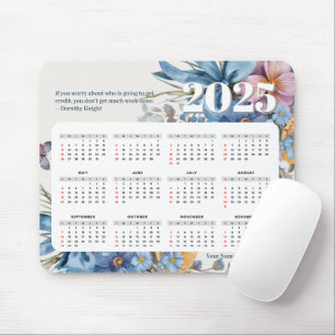 Alfombrilla De Ratón Cotización moderna del calendario 2025 y nombre pe