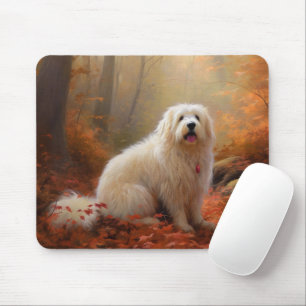 Alfombrilla De Ratón Coton De Tulear en Hojas de Otoño que Caen Inspira