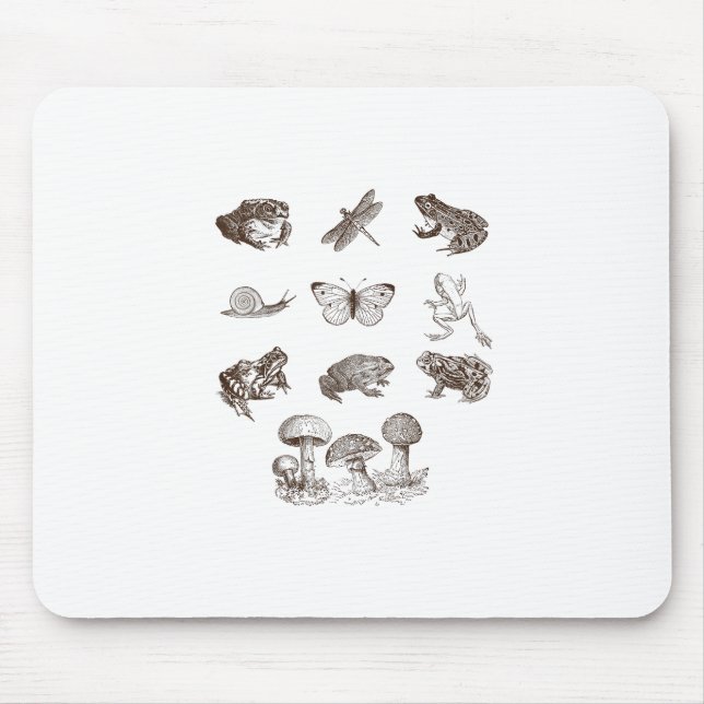 Alfombrilla De Ratón Cottagecore Aesthetic Mushroom Academia Frog Gobli (Frente)