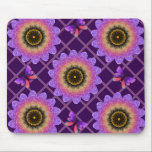 Alfombrilla De Ratón Cottagecore Butterfly & Flower Grid Pattern<br><div class="desc">Step into a whimsical garden with this unique textured floral pattern. The design features large, stylized sunflowers (or dahlias) in a stunning gradient of purple, pink, and orange, giving them a soft, velvet-like appearance. Cute purple butterflies flutter between the blooms, all set against a delicate pastel pink trellis background. Perfect...</div>