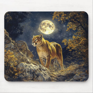 Alfombrilla De Ratón Cougar en el arte de la vida salvaje a la luz de l