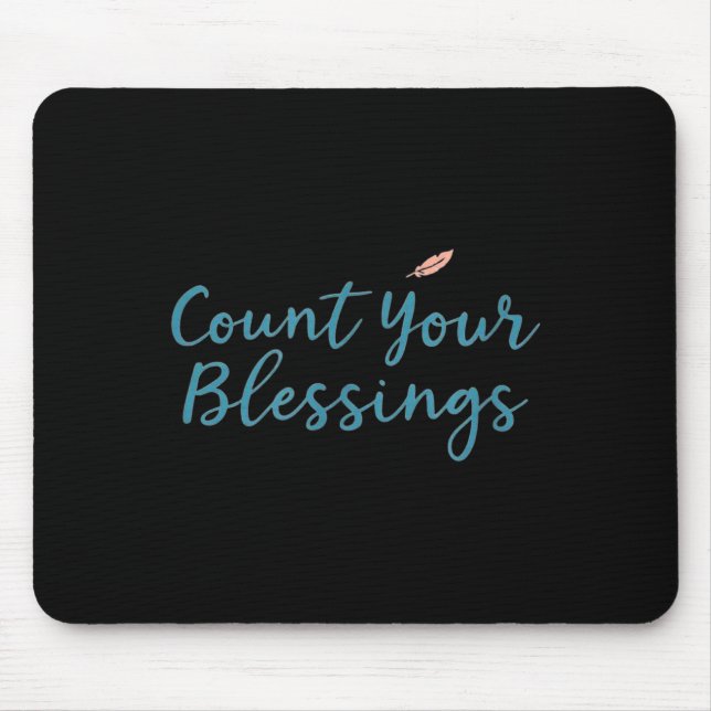 Alfombrilla De Ratón Count Your Blessings – Insrational Faith Christian (Frente)