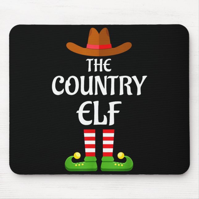 Alfombrilla De Ratón Country Elf Family Matching Group Christmas Cowboy (Frente)