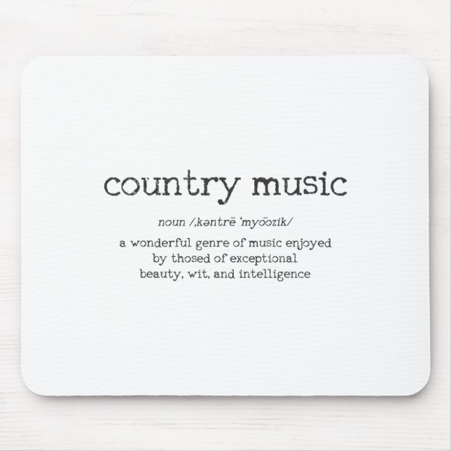 Alfombrilla De Ratón Country Music Definition Funny Saying Musician Gif (Frente)