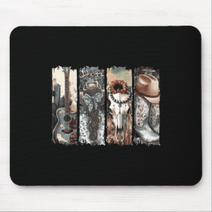 Alfombrilla De Ratón Country Western Cowgirl Cowboy Boots Cow Skull Rod