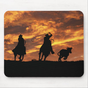 Alfombrilla De Ratón Country Western Roping Cowboys
