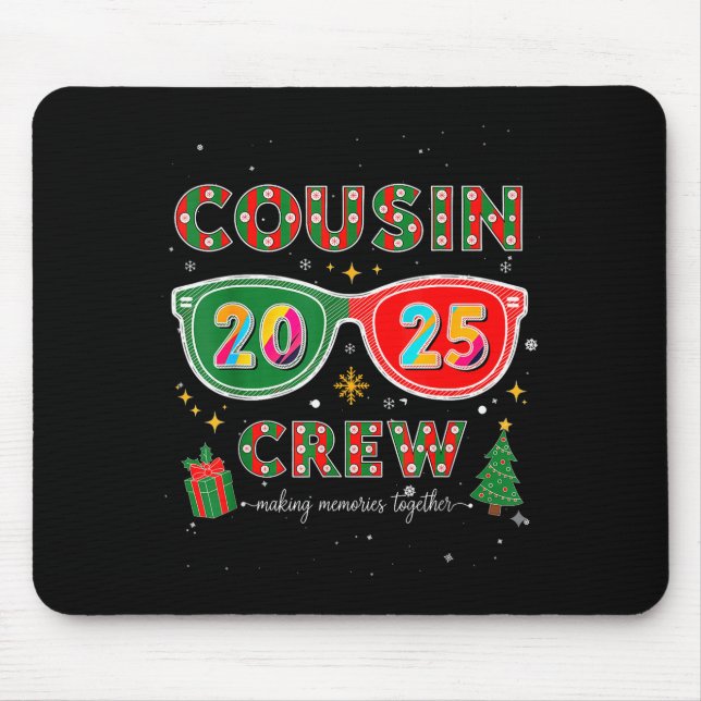 Alfombrilla De Ratón Cousin Crew 2025 Funny Christmas Matching Family P (Frente)