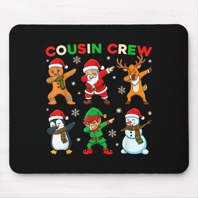 Alfombrilla De Ratón Cousin Crew Dabbing Santa Elf Friends Christmas Fu (Frente)