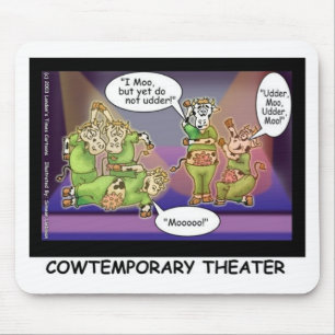 Alfombrilla De Ratón Cow-Temporary Theater Funny Cows Gifts & Tees