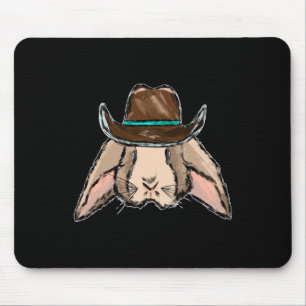 Alfombrilla De Ratón Cowboy Easter Bunny Cowboy Gorra Western Punchy