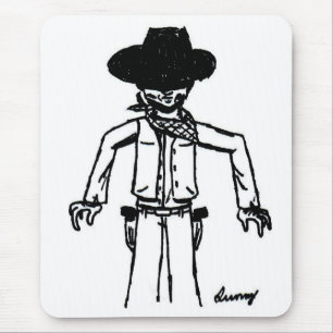 Alfombrilla De Ratón Cowboy Sketch Mousepad