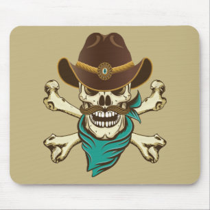 Alfombrilla De Ratón Cowboy Skull y Crossbone