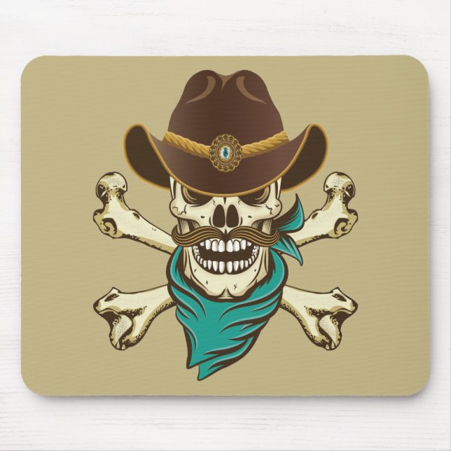 Alfombrilla De Ratón Cowboy Skull y Crossbone (Frente)