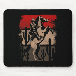 Alfombrilla De Ratón Cowboy Wild West Country Horseck Riding Horse Retr