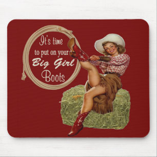 Alfombrilla De Ratón Cowgirl Te Puso Grandes Botes
